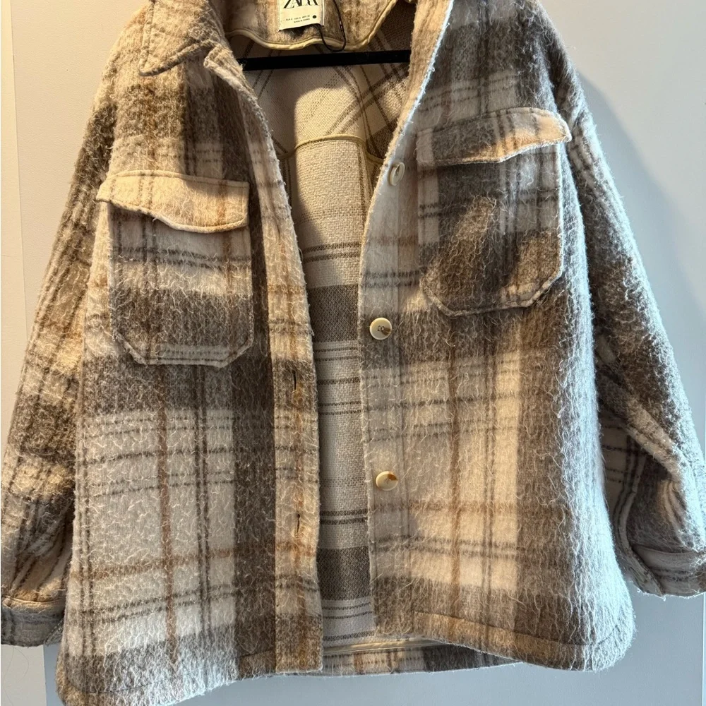 Zara - Plaid Button-Up Jacket - Picture 2 of 3